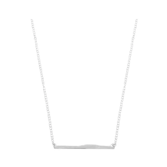 925 Sterling Silver Polished Bar Necklace! NEW! - Picture 5 of 6